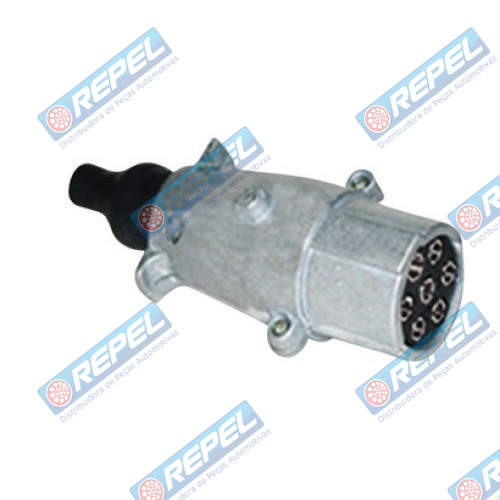 Engate Macho Tomada Elétrica Alumínio Conexão Cavalo Carreta 7 Polos