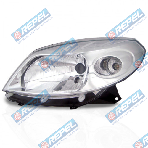 Farol Principal Renault Sandero 2008 2009 2010 2011 Cromado Lado Direito