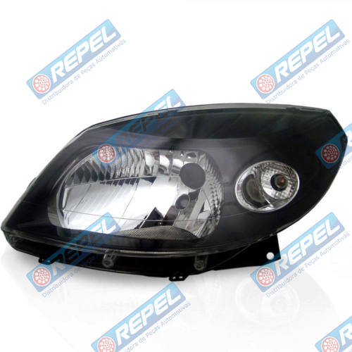 Farol Principal Renault Sandero 2008 2009 2010 2011 Masacara Negra FUME Lado Direito