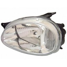 Farol Principal Corsa 2000> Corsa Classic 2003 a 2010 Lente Lisa carcaca Preta Lado Esquerdo
