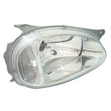 Farol Principal Corsa 2000> Classic 2003 a 2010 Carcaça Cinza Lente Lisa Lado Direito