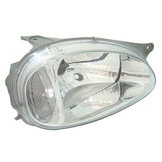 Farol Principal Corsa 2000> Classic 2003 a 2010 Carcaça Cinza Lente Lisa Lado Direito