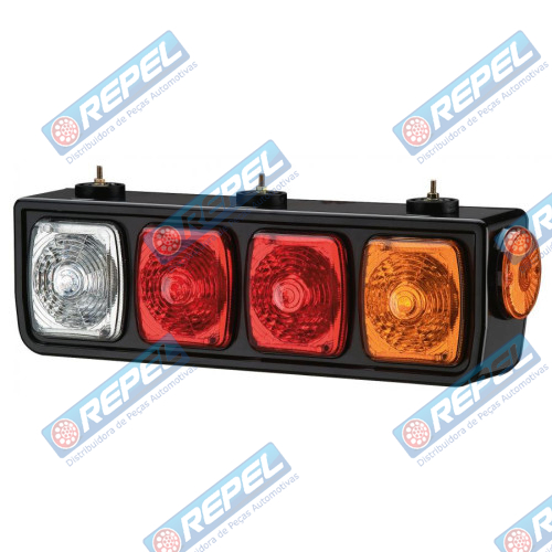 Conjunto Lanterna Traseira LED 24V Guerra Carretas Implementos Lado Esquerda