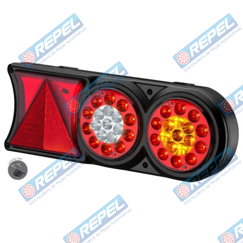 Conjunto Lanterna LED 24V Circle Light (conector 7  vias) Exclusivo Sinalsul Carretas Implementos Un