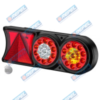 Conjunto Lanterna LED 12V Circle Light (conector 6 vias) Carretas Implementos Universal 174mm x 458m