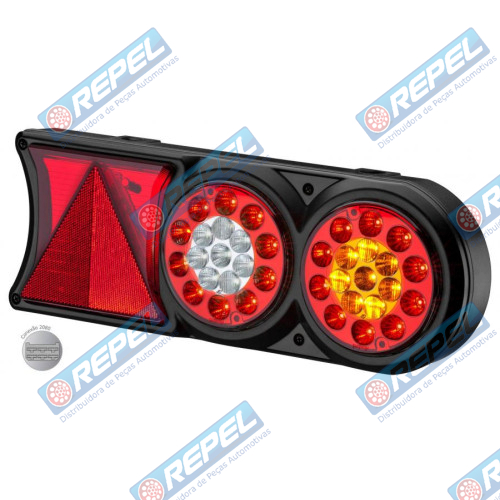 Conjunto Lanterna LED 24V Circle Light (conector 6 vias) Carretas Implementos Universal Lado Esquerd