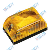 Lanterna Led 12V Amarela Retangular Adaptação em Carretas Caminhões Laterais Baus