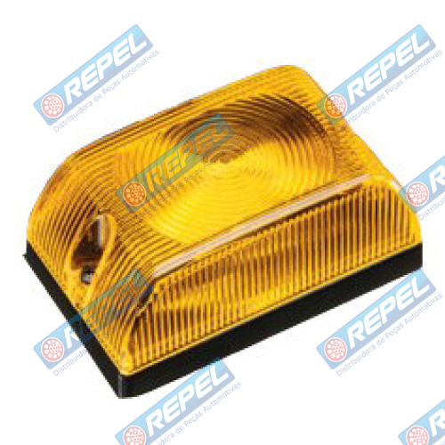 Lanterna Led 12V Amarela Retangular Adaptação em Carretas Caminhões Laterais Baus