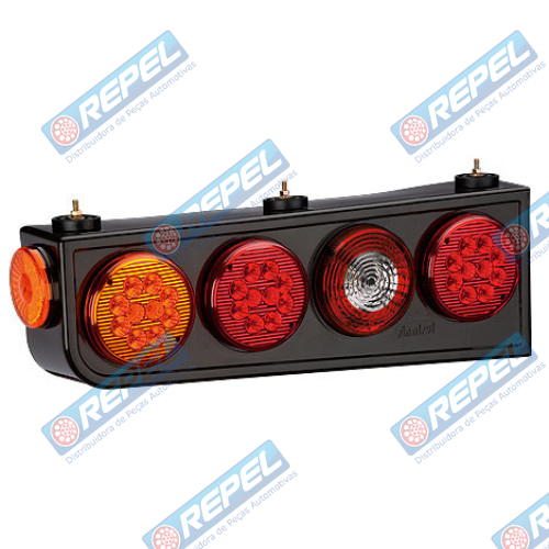 Conjunto Lanterna LED 24V Carreta Implemento Randon 2008> Lado Esquerdo