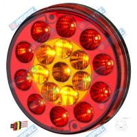 Lanterna Traseira LED 12V Multifunção Universal Carretas Implementos Carretinhas Vermelha e Amarela 