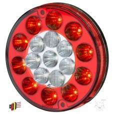 Lanterna Traseira LED 12V Multifunção Universal Carretas Implementos Carretinhas Vermelha e Cristal 