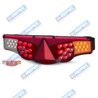 Lanterna Traseira LED 12V Fixação Superior Adaptação Carretas e Caminhões