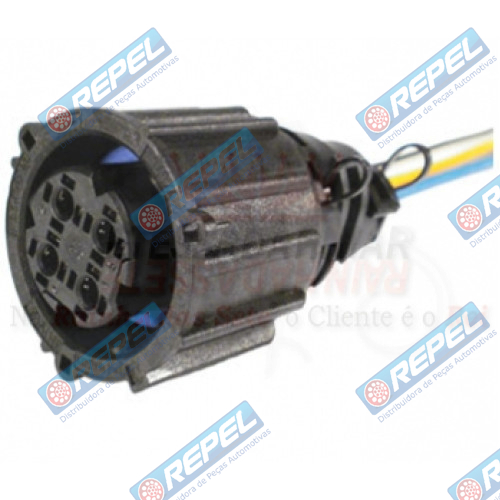 Plug Conector 4Vias Redondo Sensor Temperatura Óleo Pressão Volvo FH NH FM Scania Série 4 Série 5 MB