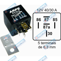 Rele Auxiliar 12V 5 Terminais Universal