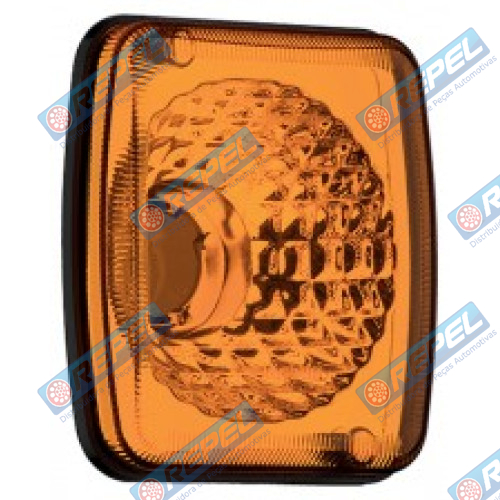 Lanterna Metalizada Amarela Conjunto Traseira Carreta Guerra 