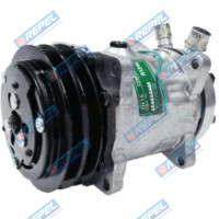 Compressor Ar Condionado 7H15 12V Máquinas Caminhões Tratores Polis 2 Caniais