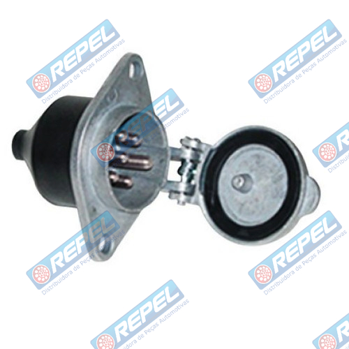 Engate Fêmea Tomada Elétrica Alumínio Conexão Cavalo Carreta 7 Polos