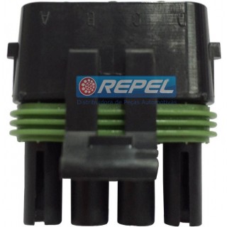 Conector Delphi 4Vias Chicote Colhedora Case A7000 A7700 A8000 A8800 (Plug Macho)