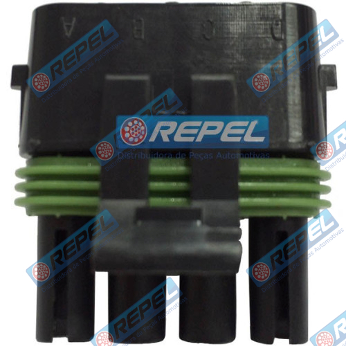 Conector Delphi 4Vias Chicote Colhedora Case A7000 A7700 A8000 A8800 (Plug Macho)