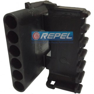 Conector Delphi 6Vias Chicote Colhedora Case A7000 A7700 A8000 A8800 (Plug Fêmea)