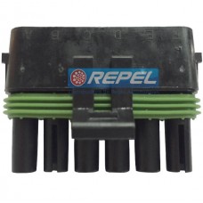 Conector Delphi 6Vias Chicote Colhedora Case A7000 A7700 A8000 A8800 (Plug Macho)