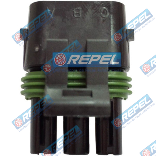 Conector Delphi 3Vias Chicote Colhedora John Deere 3510 3520 3522 (Plug Macho)