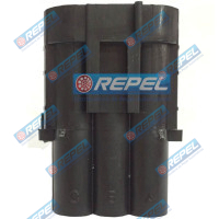 Conector Delphi 3Vias Chicote Colhedora John Deere 3510 3520 3522 (Plug Fêmea)