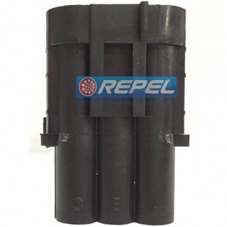 Conector Delphi 3Vias Chicote Colhedora Case A7000 A7700 A8000 A8800 (Plug Fêmea)