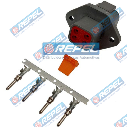 Conector Elétrico Repel 10100017MW Deutsch DTP04-4P-L012 Detsch DT0P4-4P-L012