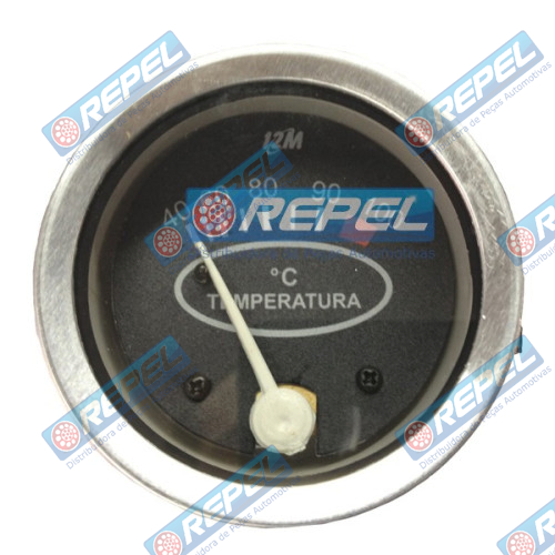 Relógio Temperatura Água Mecanico 60MM 40-100º Cabo 1Mt  Rosca M14x1,5 Mbb Caminhões e Ônibus e Universal