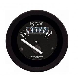 Relógio Pressão Óleo 52mm 0 a 125 psi 24V Colhedora Case A7000 A7700