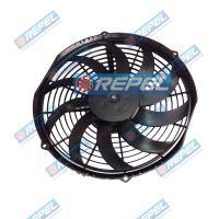 Eletroventilador Axial Soprante 10 Polegada 12V 255MM Universal Máquinas Tratores Thermoking e Adaptação Case New Holland John Deere MF Valmet Valtra 255mm elice e 285mm elice e defletor
