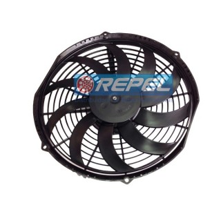 Eletroventilador Axial Soprante 10 Polegada 24V 255MM Universal Máquinas Tratores Thermoking e Adaptação Case New Holland John Deere MF Valmet Valtra 255mm elice e 285mm elice e defletor