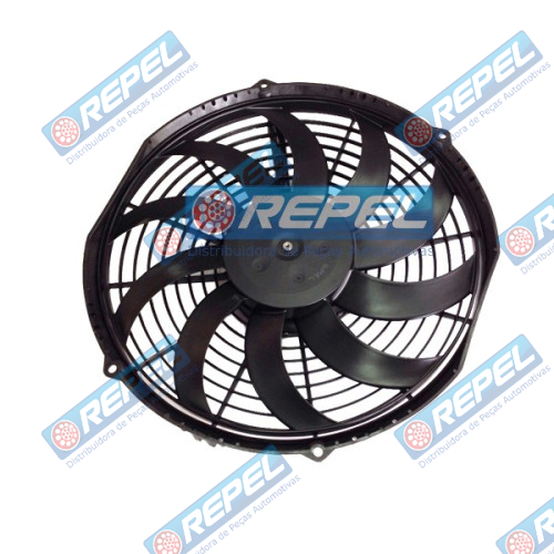 Eletroventilador Axial Soprante 10 Polegada 12V 255MM Universal Máquinas Tratores Thermoking e Adaptação Case New Holland John Deere MF Valmet Valtra 255mm elice e 285mm elice e defletor