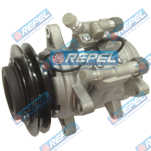 Compressor Ar Concionado Universal R134A 12V Com Válvula Serviço 8 Orelhas 6P148 Polia 1A