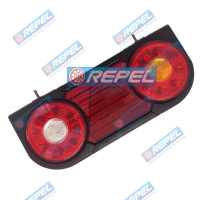 Conjunto Lanterna Traseira LED 24V Carretas e Implementos Adaptações e Universais Modelo Braslux DUO Lado Direito Com Fixação SUPERIOR