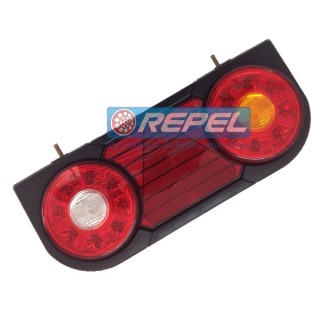 Conjunto Lanterna Traseira LED 24V Carretas e Implementos Adaptações e Universais Modelo Braslux DUO Lado Direito Com Fixação TRASEIRA