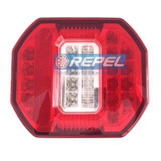Lanterna Traseira LED 24V Multifunção MF II Adaptações Caminhões Carretas Implementos Caminhão VW e Cargo Com Vigia (luz de placa)