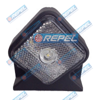 Lanterna Frontal LED Cristal Branco Carreta e Implementos Guerra 2012> Quadrada Com Suporte