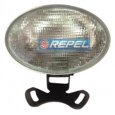 Farol Pricipal Oval Colhedora John Deere 3510 3520 3522 Com Lente Inteira Raiada Com Lâmpada HB3