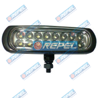 Farol Milha Slim Retangular 16 Led Amarelo 12V  (Carcaça preta) Universal Adaptação