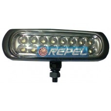 Farol Milha Slim Retangular 16 Led Amarelo 12V  (Carcaça preta) Universal Adaptação