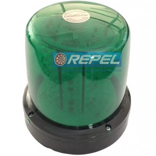 Giroled Giroflex LED 24V 128Leds Verde Fixo Por Párafuso Universal e Adaptações Policia Ambulancia Empilhadeira Moto Guinchos