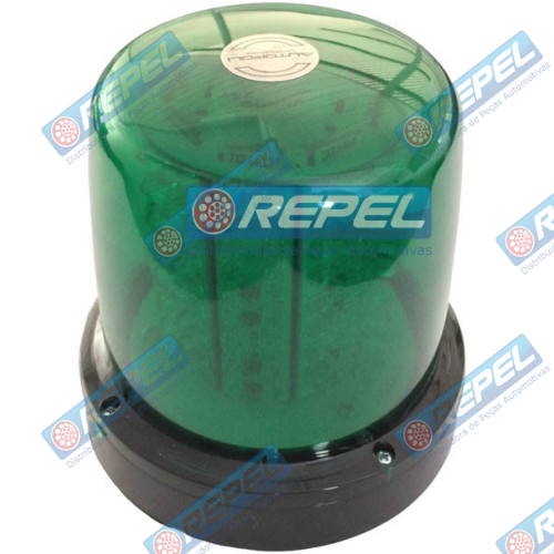 Giroled Giroflex LED 24V 128Leds Verde Fixo Por Párafuso Universal e Adaptações Policia Ambulancia Empilhadeira Moto Guinchos