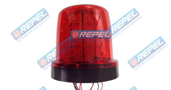 Giroled Giroflex LED 24V 128Leds Vermelho Fixo Por Párafuso