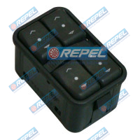 Conjunto Botão Vidro Elétrico GM Novo Corsa Celta Zafira Meriva Astra Quaduplo 4Portas Lado Esquerdo