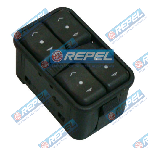 Conjunto Botão Vidro Elétrico GM Novo Corsa Celta Zafira Meriva Astra Quaduplo 4Portas Lado Esquerdo