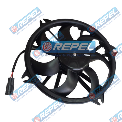 Eletroventilador GMV (Ventoinha) Radiador Peugeot 307 Citroen C4 Com AR 405mm 7Pás  GMV Defletor Eletroventilador e Elice