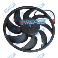 Eletroventilador (ventoinha) Radiador Peugeot 206 Com AR e Conector 390mm 8Pás
