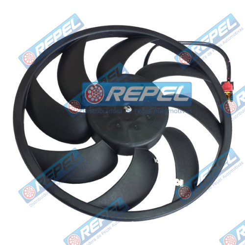 Eletroventilador (ventoinha) Radiador Peugeot 206 Com AR e Conector 390mm 8Pás